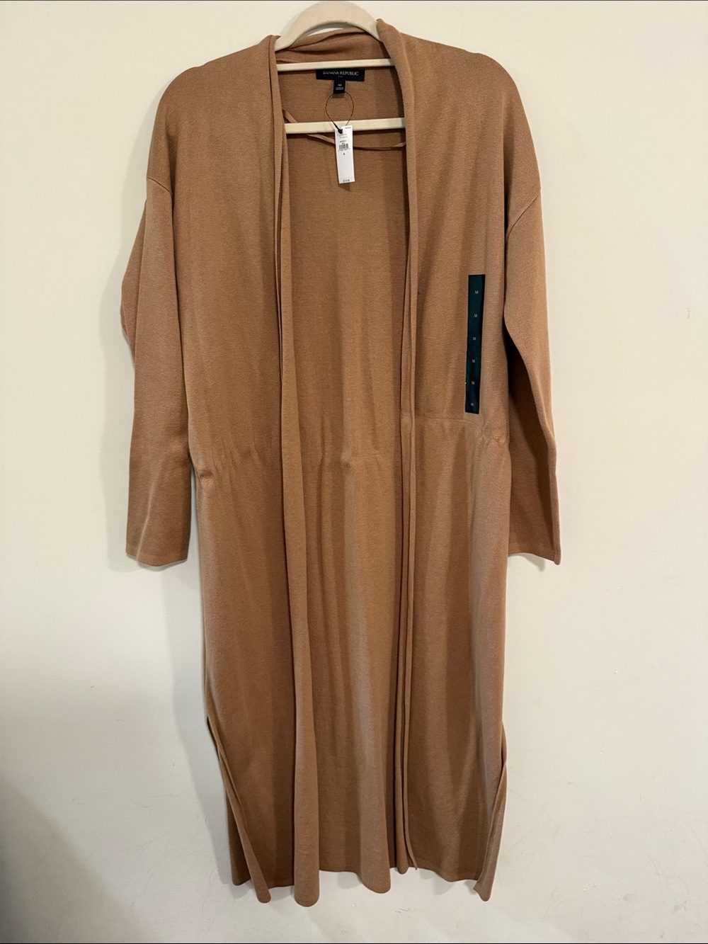 Banana Republic Camel Open-Front Long Cardigan